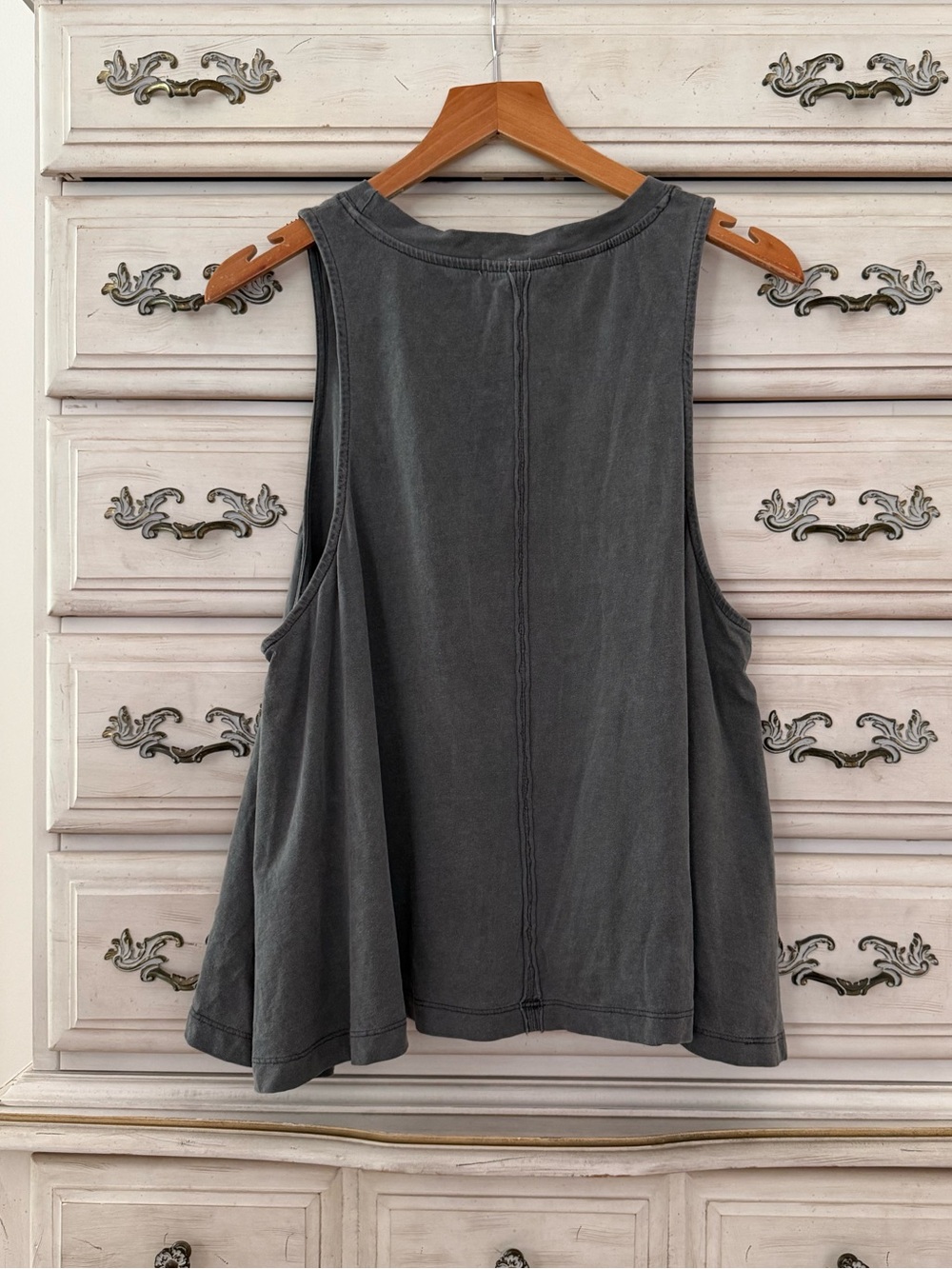 Dark Grey Cotton Babydoll Top - Picture 2 of 4